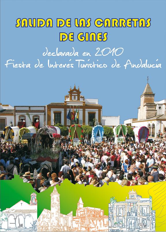 La Salida de las Carretas de Gines hacia El Rocío, declarada Fiesta de Interés Turístico de Andalucía.