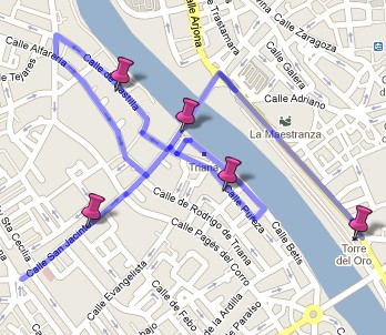 Ruta desde la Torre del Oro a Triana