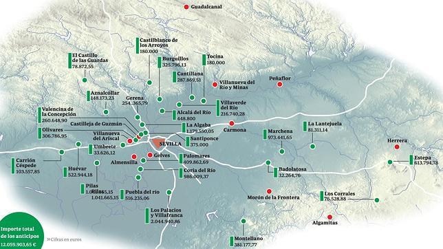 Casi 40 ayuntamientos sevillanos al borde de la quiebra piden ayuda urgente