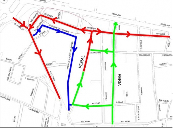 La calle Bécquer cambiará el sentido de circulación.