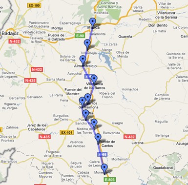 Ruta del Camino de Santiago. II Parte: Extremadura