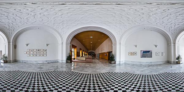 Parlamento de Andalucía. Fin Pasillo y Cúpula. 20º Fotografía en 360 grados.