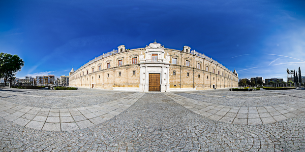 Parlamento de Andalucía. Fachada y puerta principal. 22º Fotografía en 360 grados.